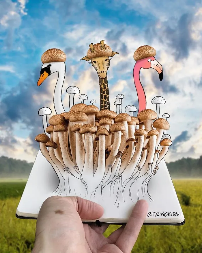 Artist Blends His Drawings With Photography To Mess With Your Brain