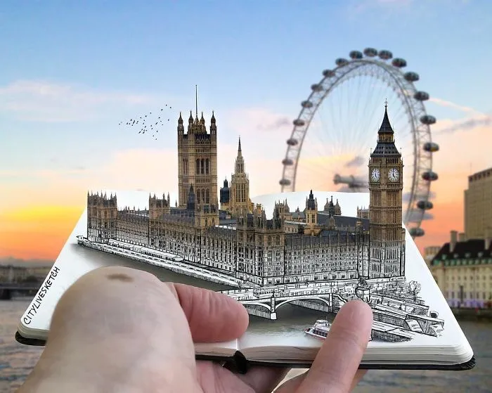 Artist Blends His Drawings With Photography To Mess With Your Brain