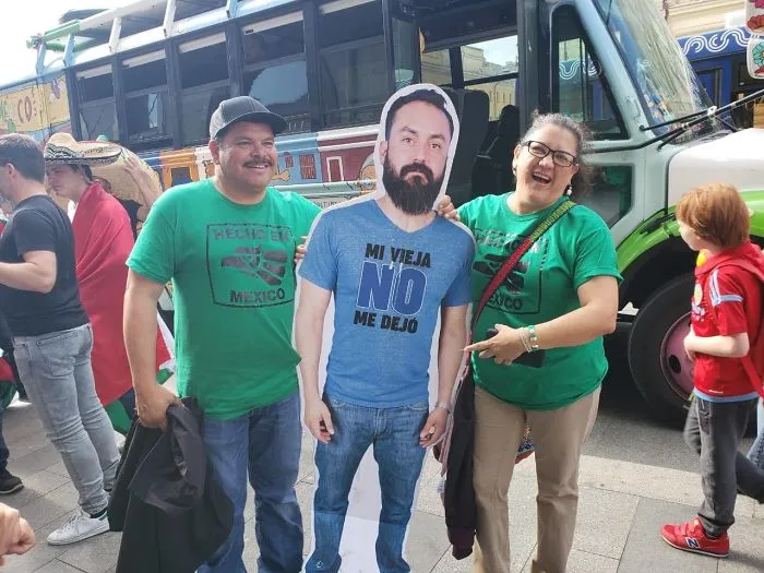 Guy Denied Permission By His Wife To Go To World Cup In Russia, So His Friends Take Him Anyway... As A Cardboard