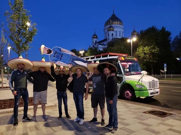 Guy Denied Permission By His Wife To Go To World Cup In Russia, So His Friends Take Him Anyway... As A Cardboard