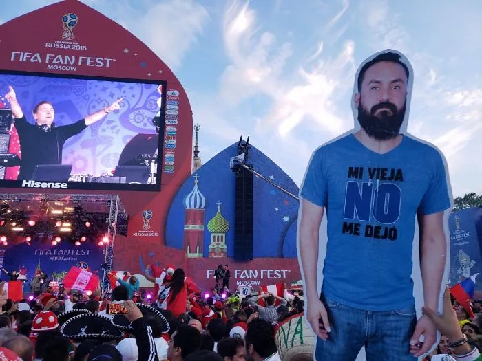 Guy Denied Permission By His Wife To Go To World Cup In Russia, So His Friends Take Him Anyway... As A Cardboard