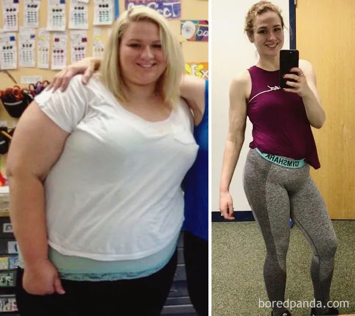 3 años de diferencia, de una talla 26 a la 6
