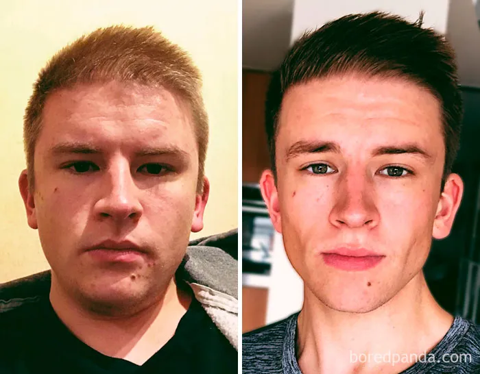 Lost 97 Lbs In 12 Months. It's My Birthday Tomorrow. I Decided To Recreate My Picture From Last Year