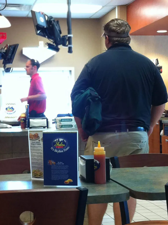Was Eating My Dinner At Skyline When A Pizza Man Walked In And Delivered Two Pies In Exchange For 15 Cheese Coneys. No Money Was Exchanged