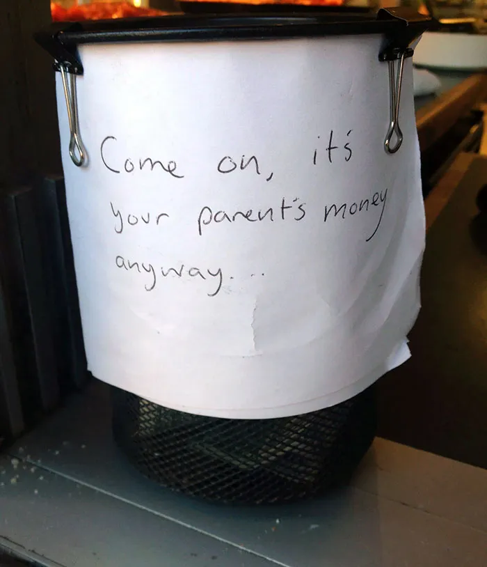 The Tip Jar At A Pizza Place On Campus