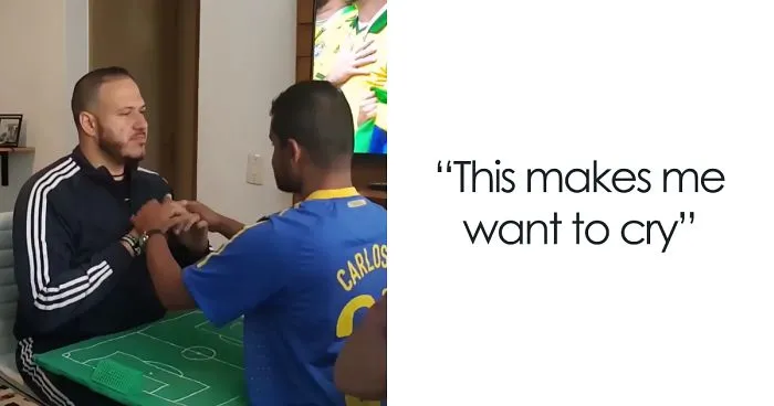 Guys Help Blind And Deaf Friend 'Watch' Word Cup And It Melts Everyones' Hearts