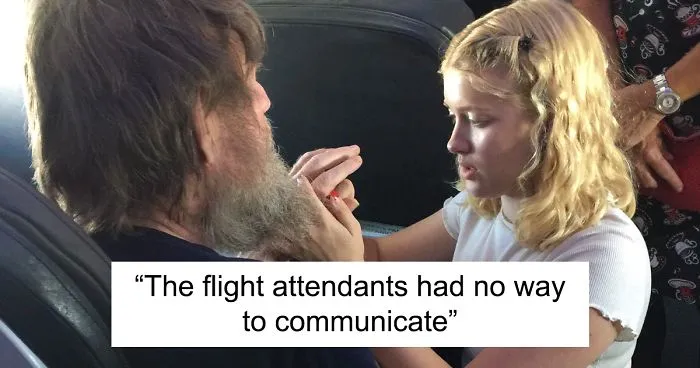 A Dyslexic 15-Year-Old Girl Finds A Way To Have A Conversation With A Deaf And Blind Man On A Plane And It's Heartwarming