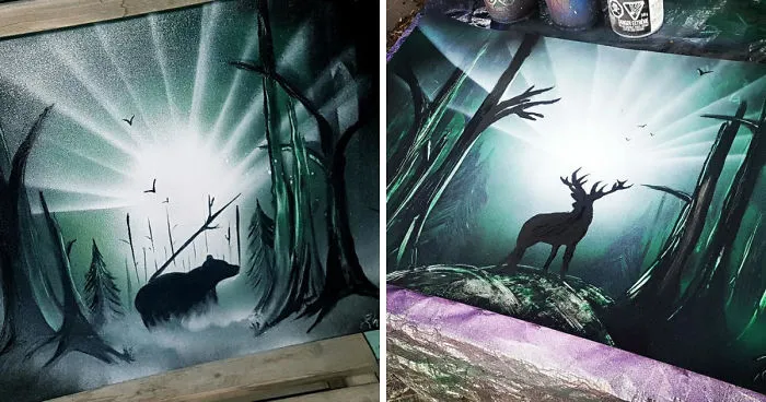 I Create Fantasy-Like Paintings Using Spray Paint