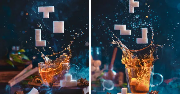 Tribute To Old Video Games In Food Photography (8-Bit Teatime!)