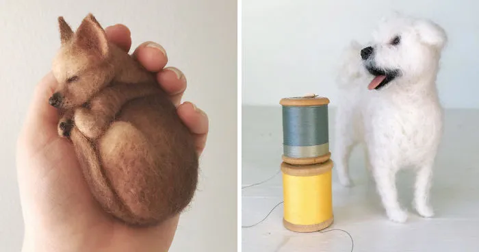 Artist Creates Adorable Puppies From Wool, And They Look So Real