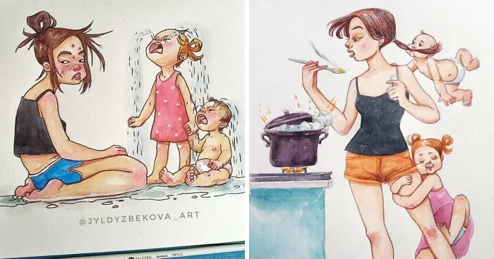 Artist Paints Her Everyday Life As A Mom That Only Those With Children Will Understand