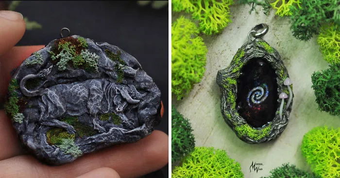 I Am Inspired By The Forest And Natural Textures To Create  Decorations From Polymer Clay