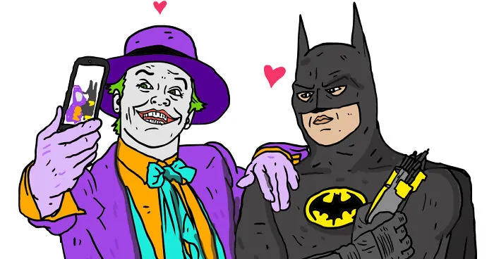 I Drew Famous Heroes And Villains Of Pop Culture Taking A Selfie With Each Other