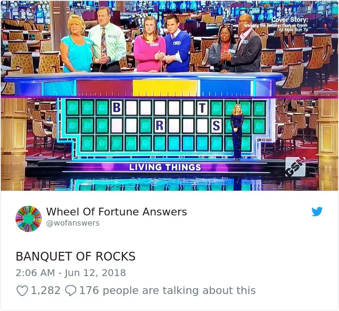 Someone Is Tweeting Hilariously Wrong "Wheel Of Fortune" Answers, And We Can't Get Enough
