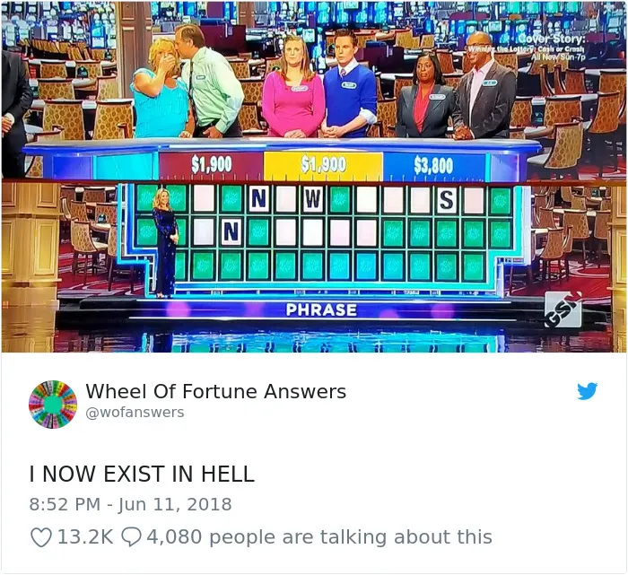 Someone Is Tweeting Hilariously Wrong "Wheel Of Fortune" Answers, And We Can't Get Enough