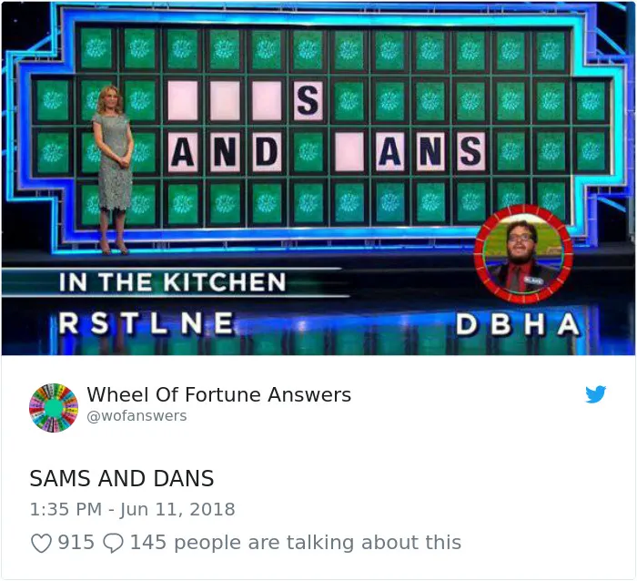 Someone Is Tweeting Hilariously Wrong "Wheel Of Fortune" Answers, And We Can't Get Enough