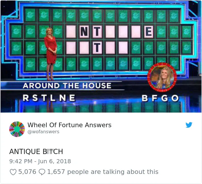 Someone Is Tweeting Hilariously Wrong "Wheel Of Fortune" Answers, And We Can't Get Enough