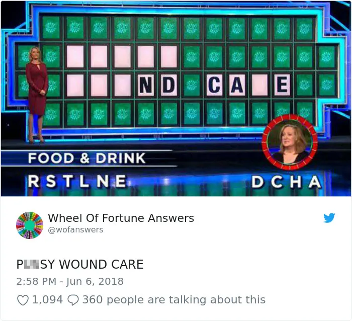 Someone Is Tweeting Hilariously Wrong "Wheel Of Fortune" Answers, And We Can't Get Enough