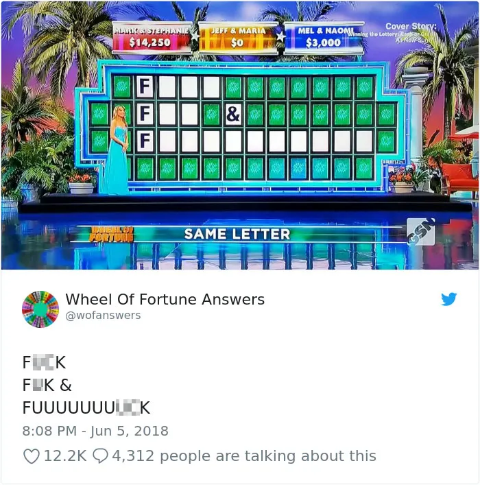 Someone Is Tweeting Hilariously Wrong "Wheel Of Fortune" Answers, And We Can't Get Enough