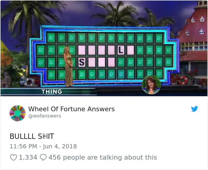 Someone Is Tweeting Hilariously Wrong "Wheel Of Fortune" Answers, And We Can't Get Enough