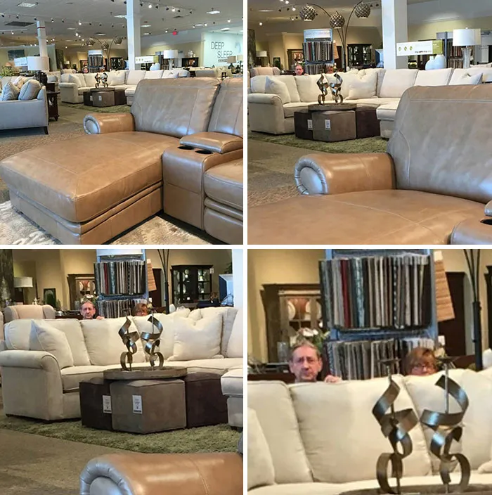 Mom Went Couch Shopping. She Sent My Sister A Pic When We Noticed Something