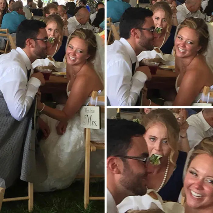Intentaba hacer una foto espontánea de los novios y...