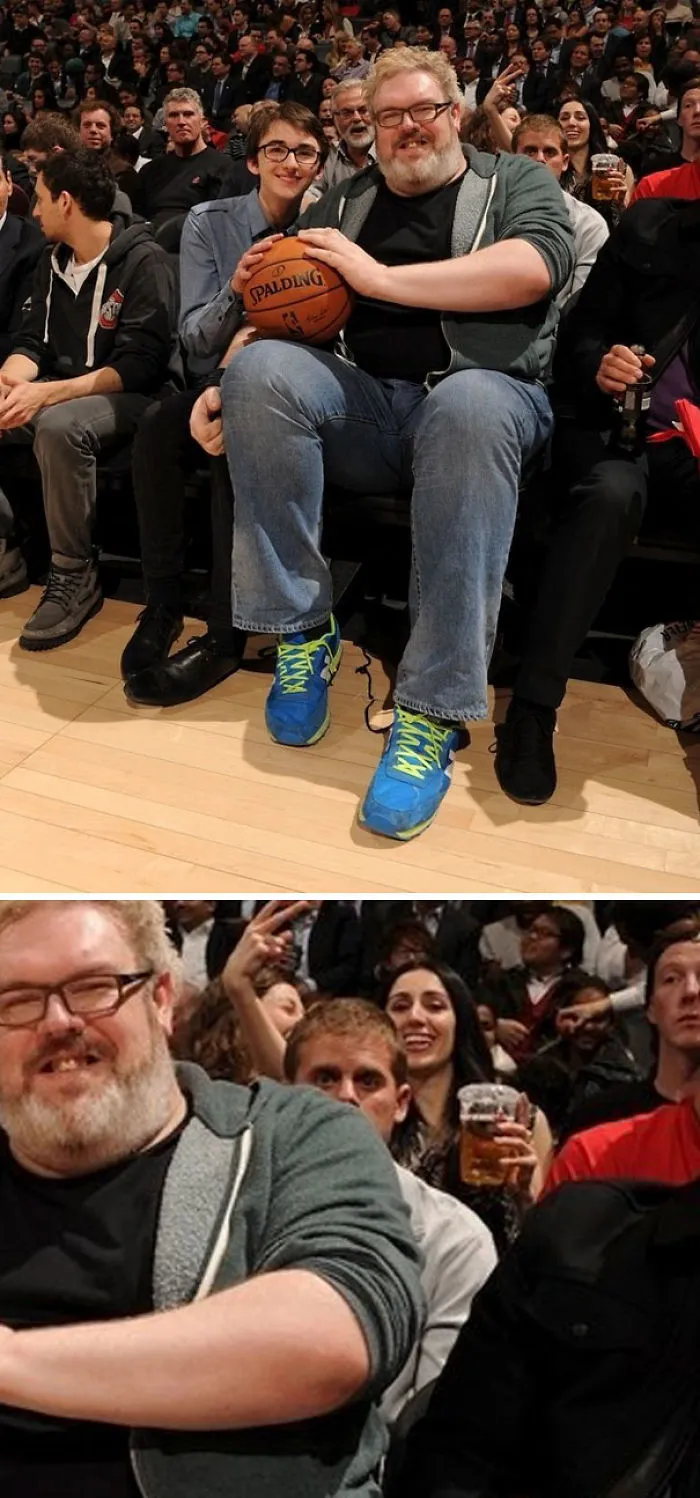 La mirada de alguien que se ha gastado un pastón en la entrada y le toca ver el partido detrás de Hodor
