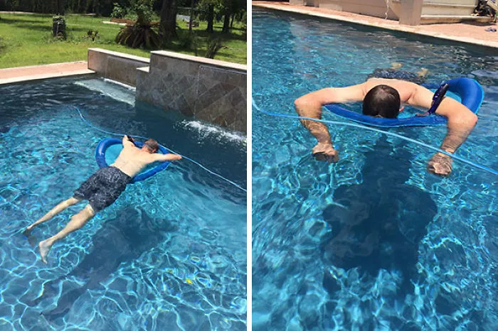 Mi padre se ha comprado una máscara de bucear con el único propósito de echarse siestas en la piscina