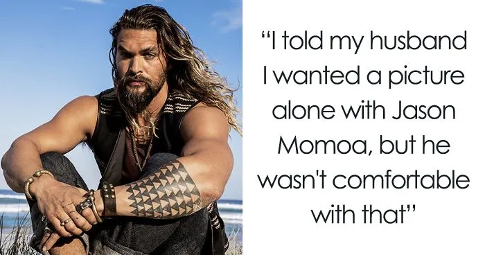 Husband Refuses To Stay Out Of His Wife's Picture With Jason Momoa, And The Final Pic Will Make You Laugh