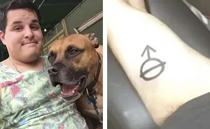 Guy Gets Same Tattoo As His Rescue Dog, People Explain That It's How Neutered Dogs Are Marked