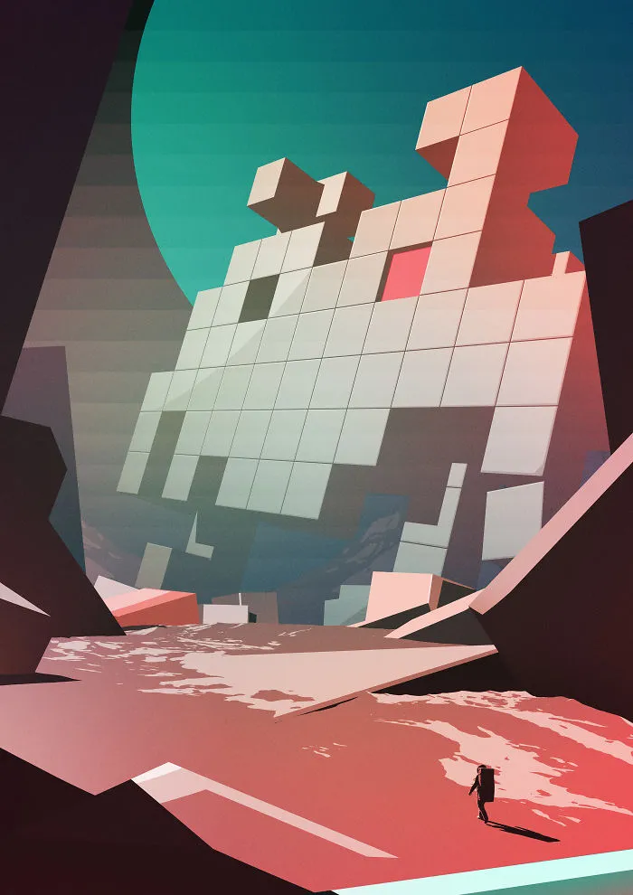 Sci-Fi/Retro Gaming Themed Giclee Print I Produced For Ninebynine Online Gallery.