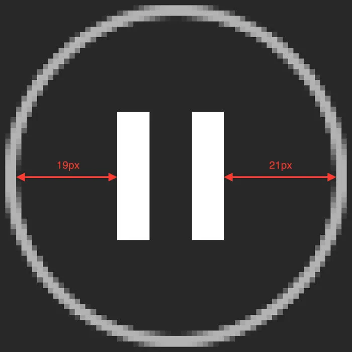 The Pause Button Icon In Spotify Is Off-Center By 1 Px