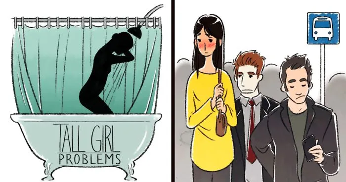 Artist Illustrates Tall & Short Girl Problems, And The Result Is Hilariously Relatable