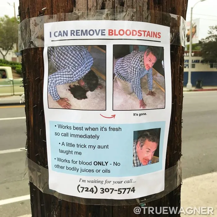 This Guy Won't Stop Trolling His Neighborhood With Fake Posters, And People Can't Stop Laughing
