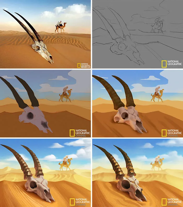 Este artista convierte en ilustraciones las fotos de National Geographic con adorables resultados