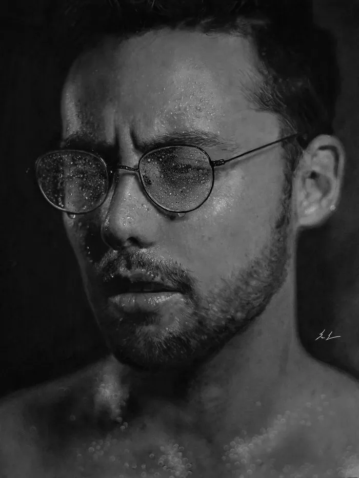 This Is My Latest Drawing "Portrait In Precipitate" Done In Charcoal, Graphite, And Acrylic