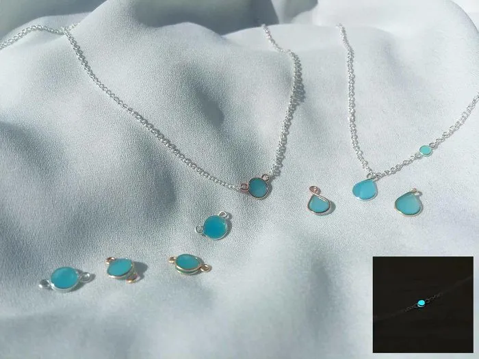 I Made A Blue Collection Using Sterling Silver And Rose Gold With Blue Resin And Glow Resin