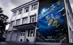 Tribute Mural For Sudan- The Last Male Northern White Rhino By Paula Duță & The Orion At Sisaf 2018