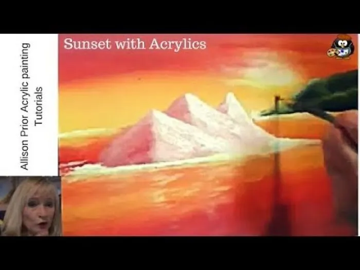 How To Paint A Sunset  With Acrylic Paint For Beginners..