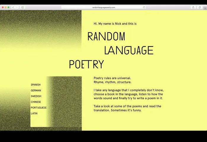Random Language Poetry Project By Nick Arzhantsev