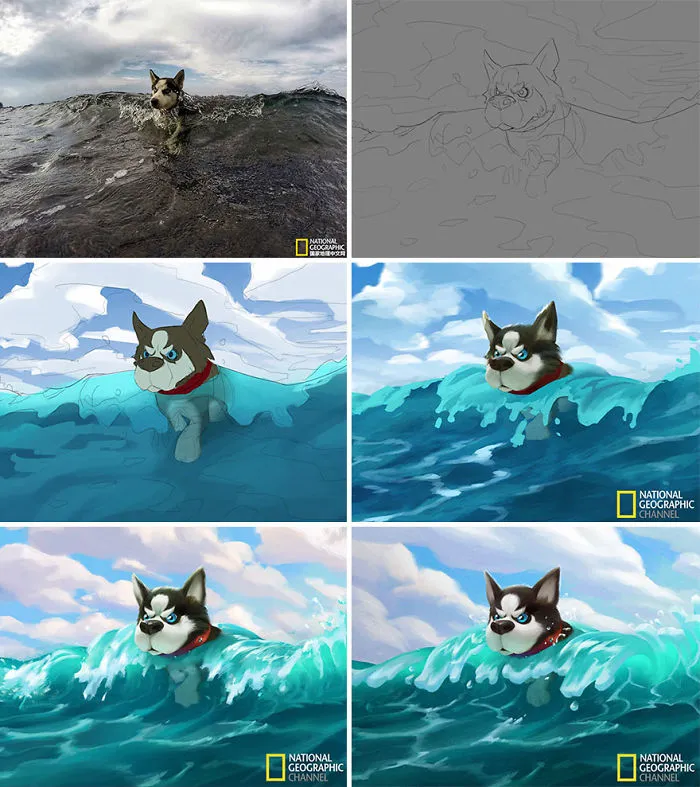 Este artista convierte en ilustraciones las fotos de National Geographic con adorables resultados