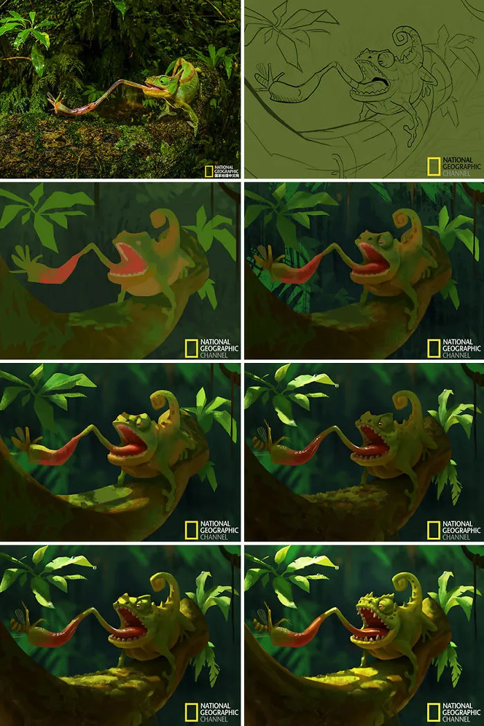 Este artista convierte en ilustraciones las fotos de National Geographic con adorables resultados