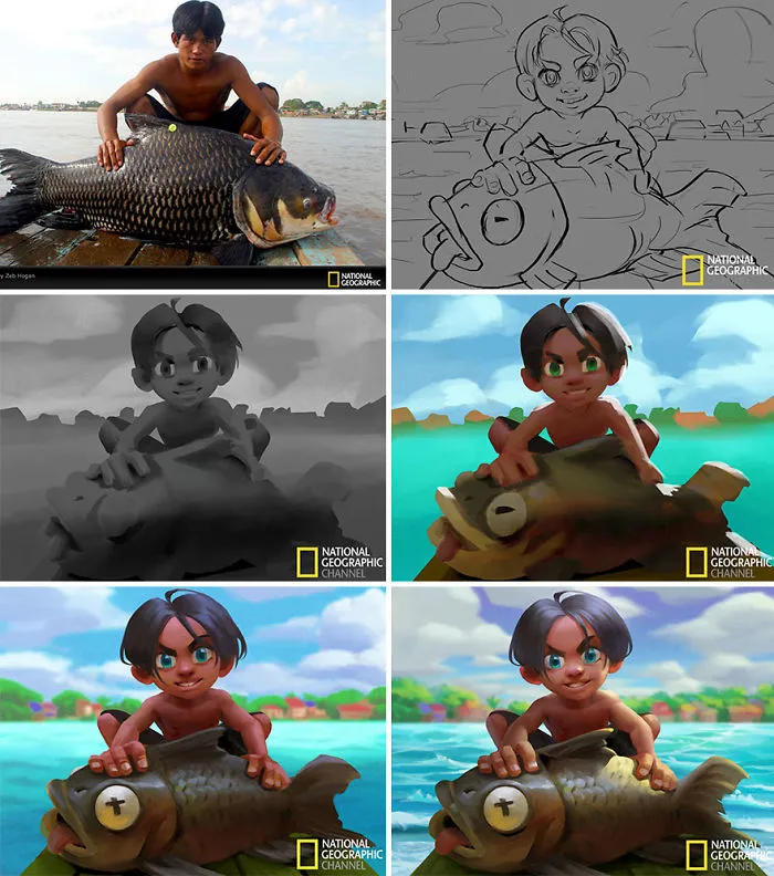 Este artista convierte en ilustraciones las fotos de National Geographic con adorables resultados