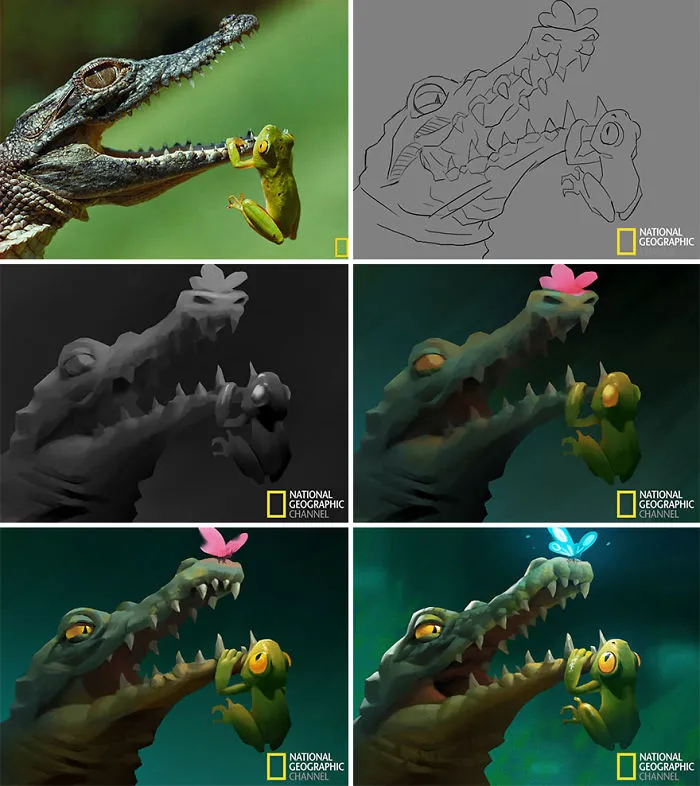 Este artista convierte en ilustraciones las fotos de National Geographic con adorables resultados