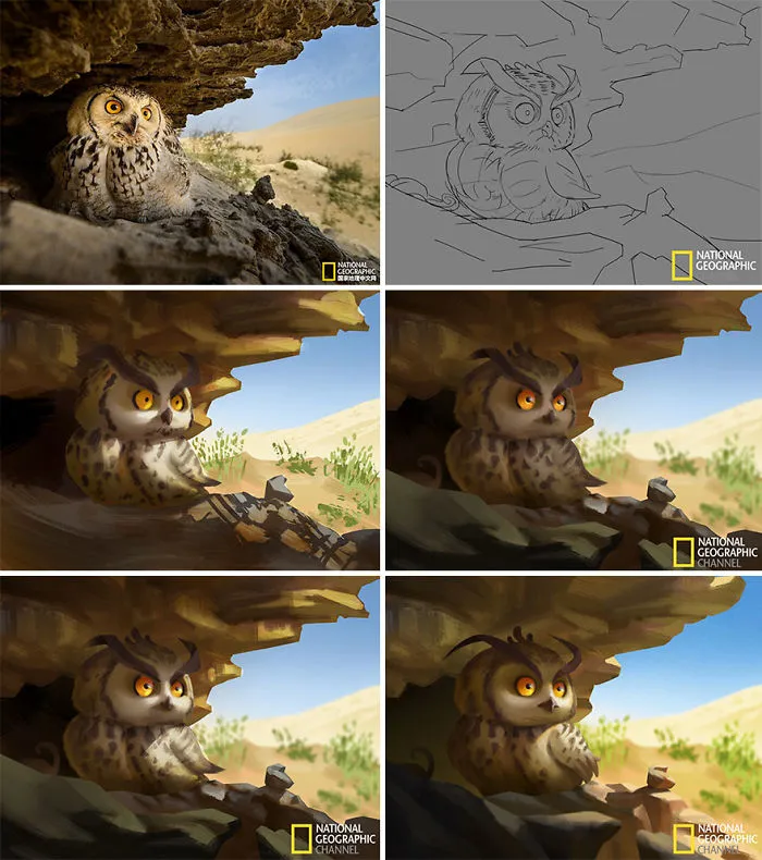 Este artista convierte en ilustraciones las fotos de National Geographic con adorables resultados