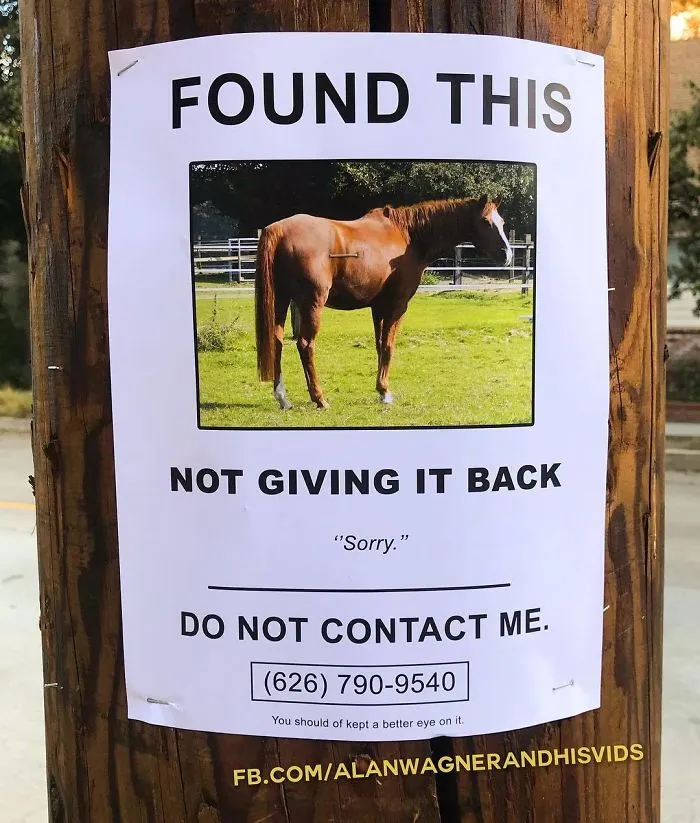 This Guy Won't Stop Trolling His Neighborhood With Fake Posters, And People Can't Stop Laughing