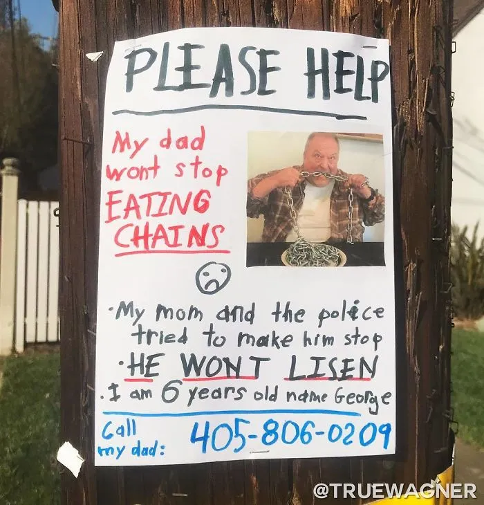 This Guy Won't Stop Trolling His Neighborhood With Fake Posters, And People Can't Stop Laughing