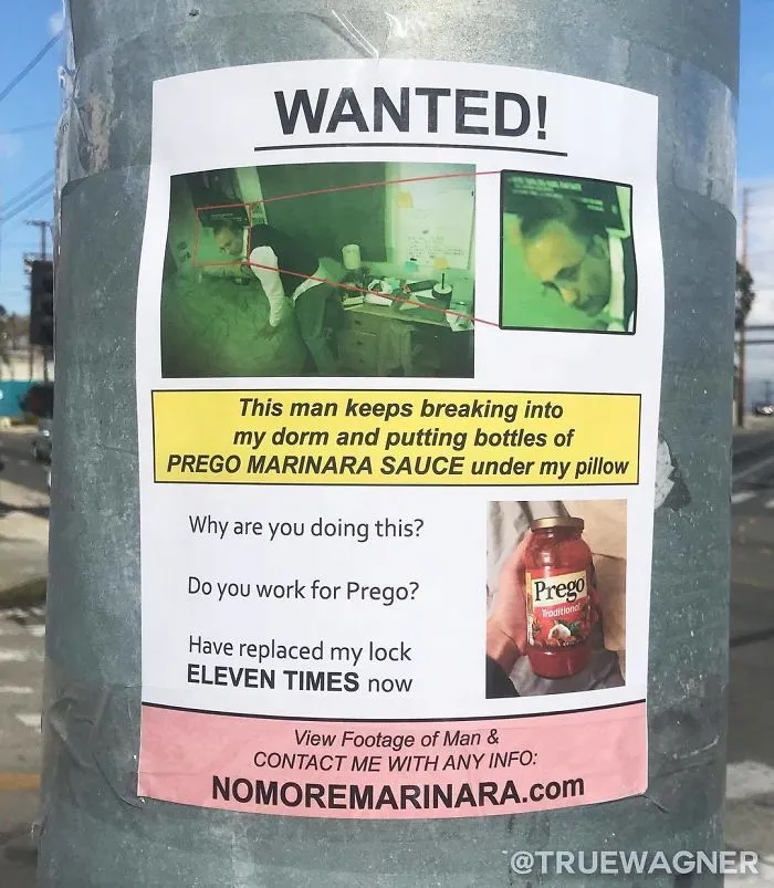 This Guy Won't Stop Trolling His Neighborhood With Fake Posters, And People Can't Stop Laughing