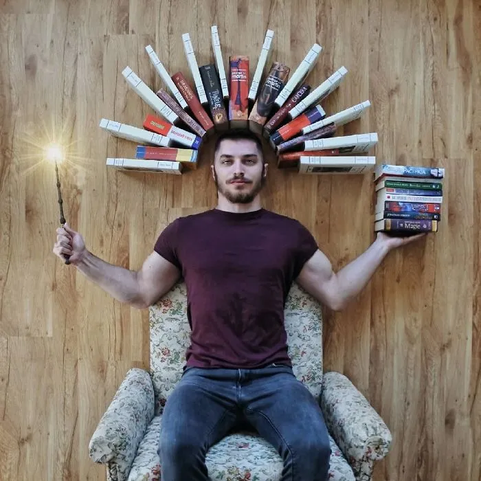 Book-Loving Guy Turns His Massive Library Into Art And His 120k Instagram Followers Approve
