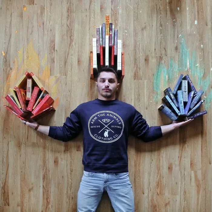 Book-Loving Guy Turns His Massive Library Into Art And His 120k Instagram Followers Approve
